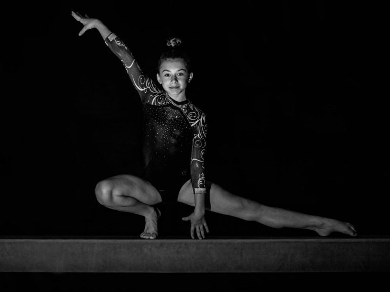 Gymnast on a balance beam